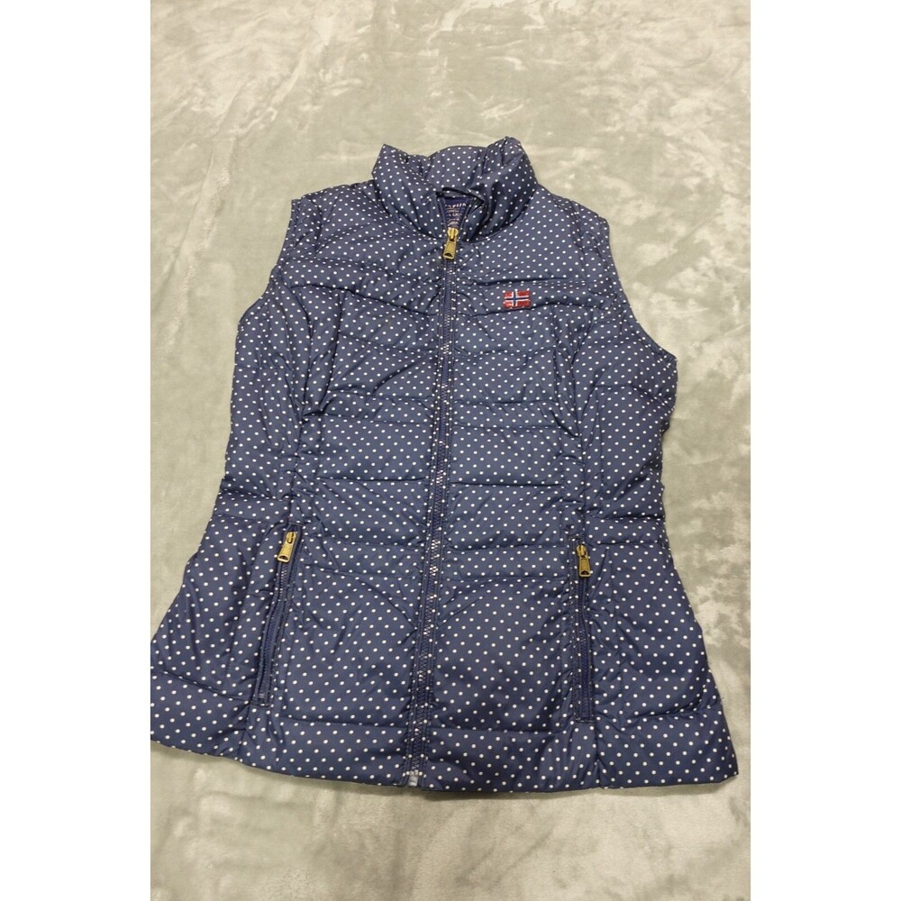 Napapijri Geographic Size Medium Blue Padded Polka Dot Puffer Vest Ultralight
